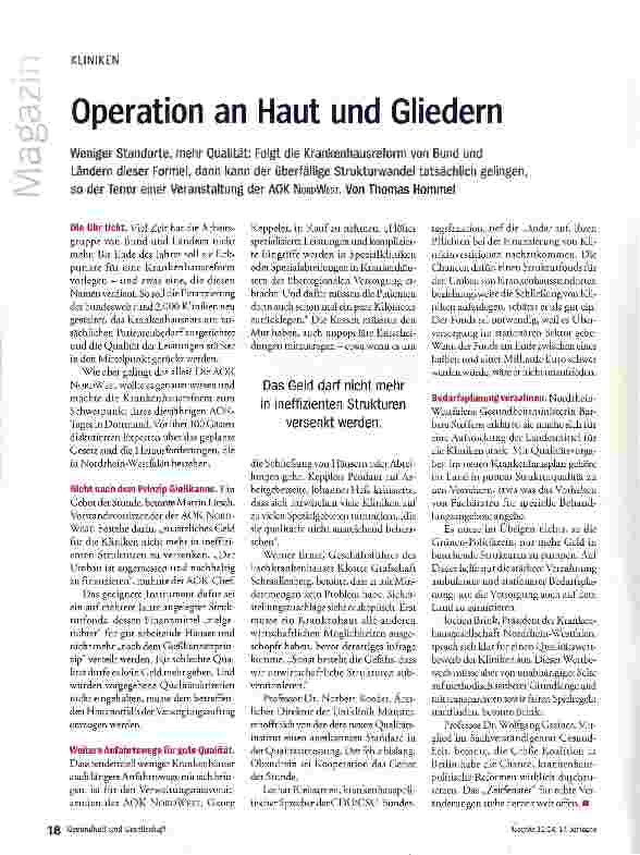 Vorschauseite 1: Operation an Haut und Gliedern