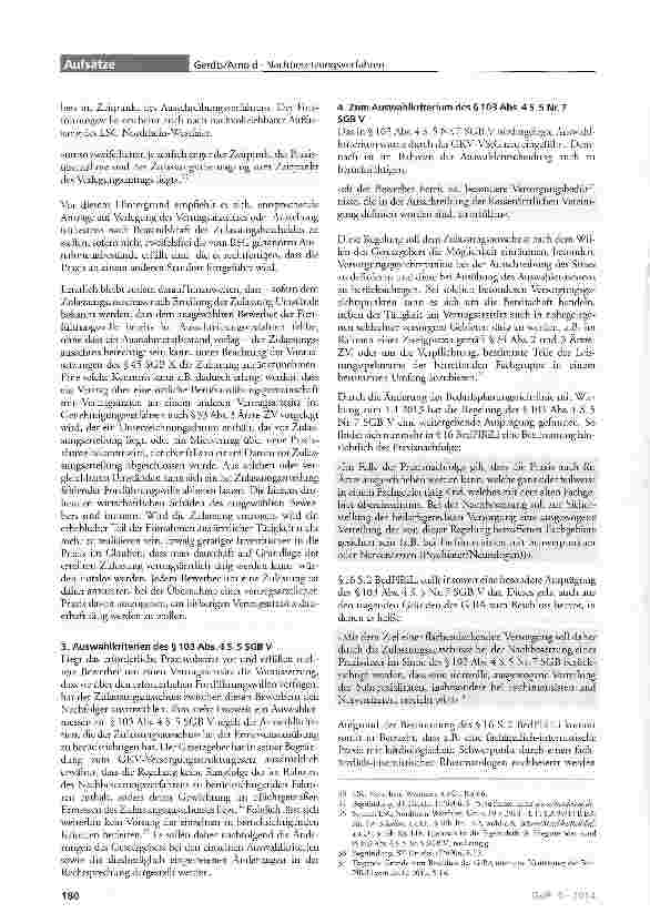 Vorschauseite 5: Das Nachbesetzungsverfahren im Lichte des GKV-VStG und der aktuellen BSG-Rechtsprechung
