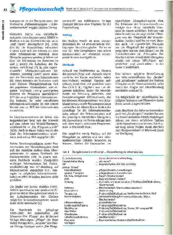 Vorschauseite 2: Analyse von Informationsverlusten bei mündlichen Patientenübergaben - eine Pilotstudie