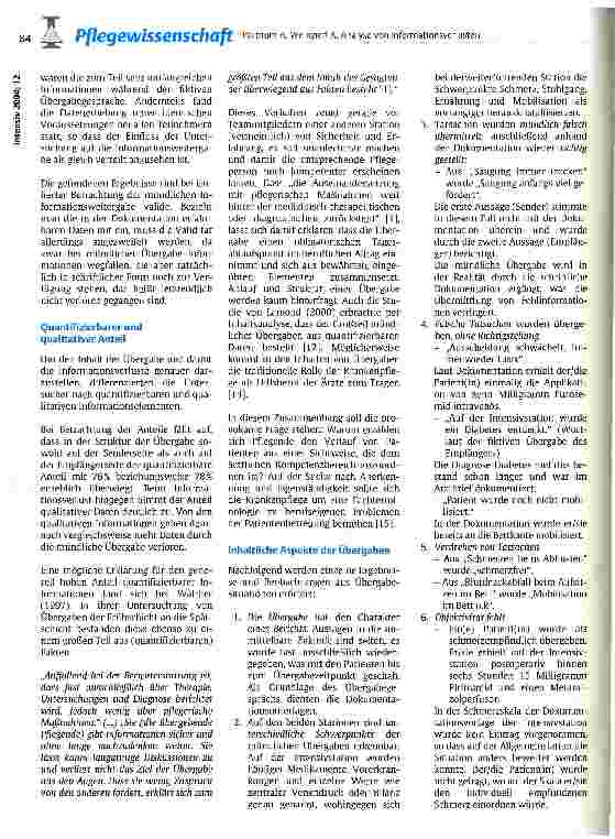 Vorschauseite 4: Analyse von Informationsverlusten bei mündlichen Patientenübergaben - eine Pilotstudie