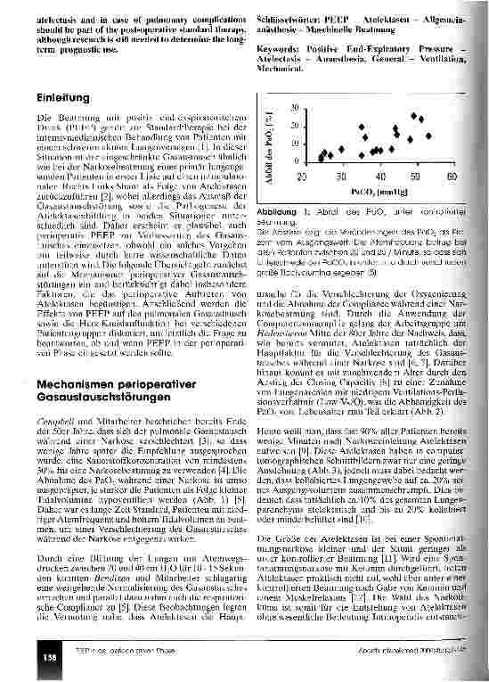 Vorschauseite 2: Nutzen und Risiken der Beatmung mit positiv-endexspiratorischem Druck in der perioperativen Phase (CME 3/04)