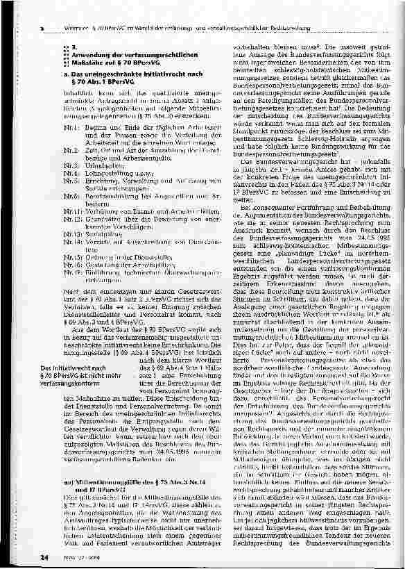 Vorschauseite 2: Das personalvertretungsrechtliche Initiativrecht (§ 70 BPersVG) im Wandel der verfassungsund verwaltungsgerichtlichen Rechtsprechung