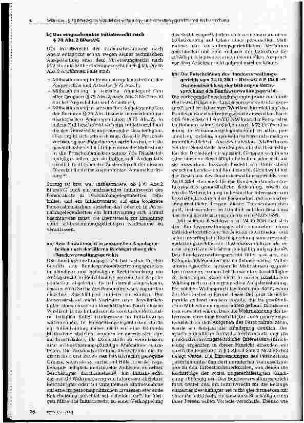 Vorschauseite 4: Das personalvertretungsrechtliche Initiativrecht (§ 70 BPersVG) im Wandel der verfassungsund verwaltungsgerichtlichen Rechtsprechung