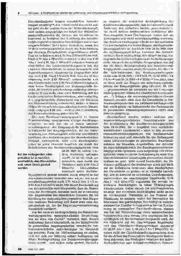 Vorschauseite 6: Das personalvertretungsrechtliche Initiativrecht (§ 70 BPersVG) im Wandel der verfassungsund verwaltungsgerichtlichen Rechtsprechung