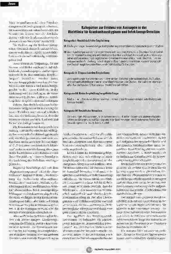 Vorschauseite 2: Die neue Richtlinie für Krankenhaushygiene und Infektionsprävention Tradition und Fortschritt