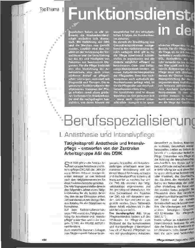 Vorschauseite 1: BerufsspezialisierungAnästhesie und Intensivpflege