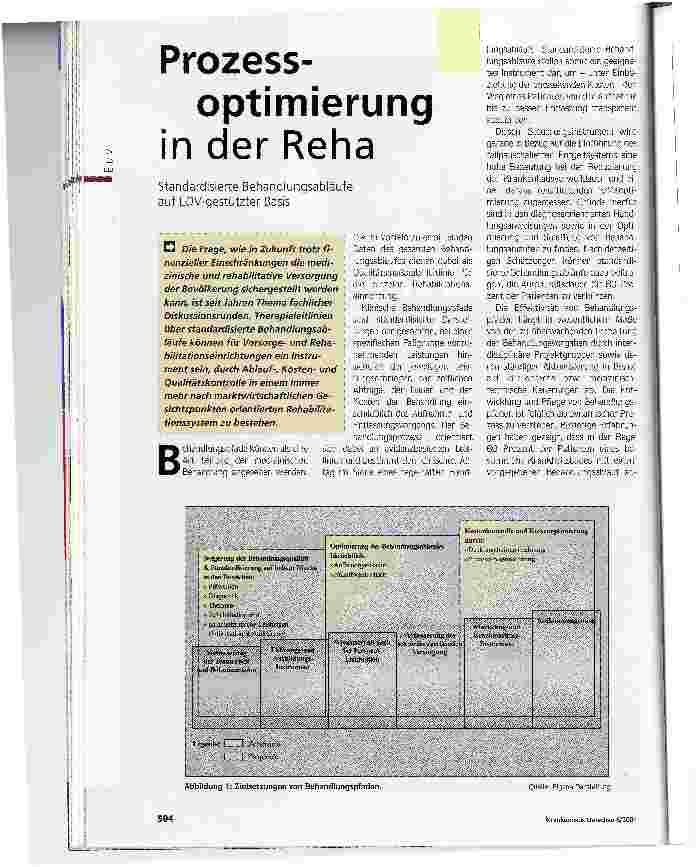 Vorschauseite 1: Prozessoptimierung in der RehaStandardisierte Behandlungsabläufe auf EDV-gestützter Basis