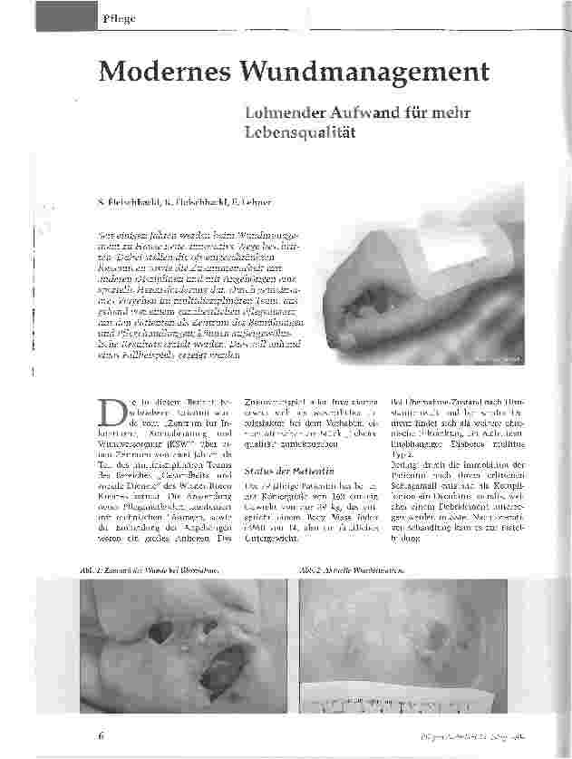 Vorschauseite 1: Modernes Wundmanagement. Lohnender Aufwand für mehr Lebensqualität