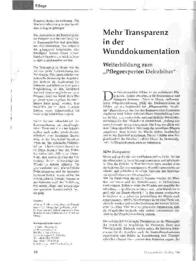 Vorschauseite 5: Modernes Wundmanagement. Lohnender Aufwand für mehr Lebensqualität