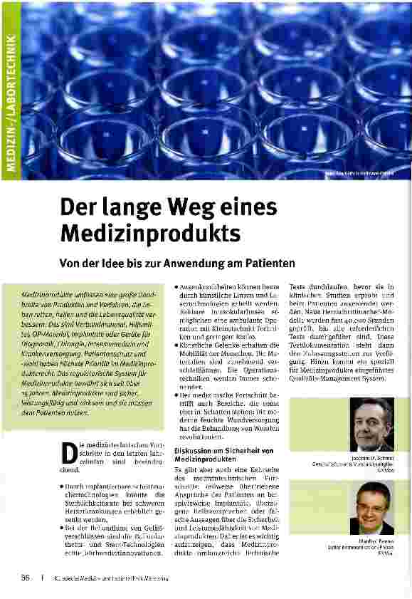 Vorschauseite 1: Der lange Weg eines MedizinproduktsVon der Idee bis zur Anwendung am Patienten