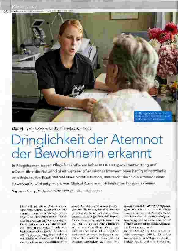 Vorschauseite 1: Dringlichkeit der Atemnot der Bewohnerin erkannt
