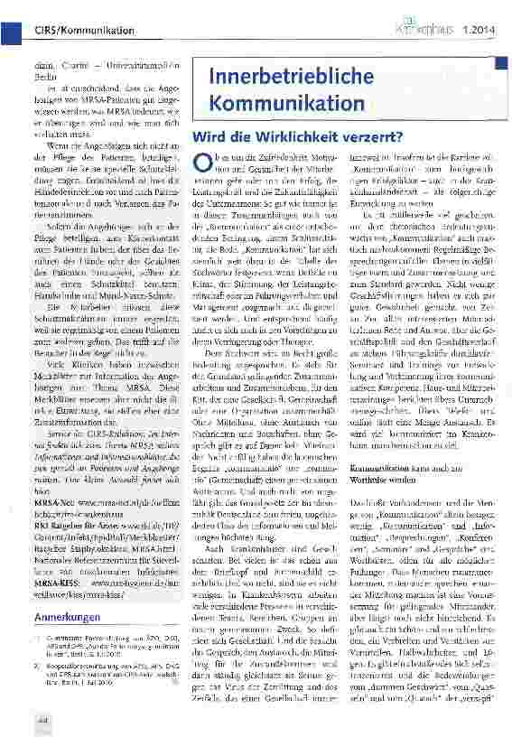 Vorschauseite 2: Fallbeispiel aus dem Krankenhaus-CIRS-Netz-D