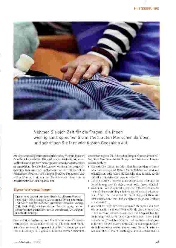 Vorschauseite 2: Vorsorge für das Lebensende