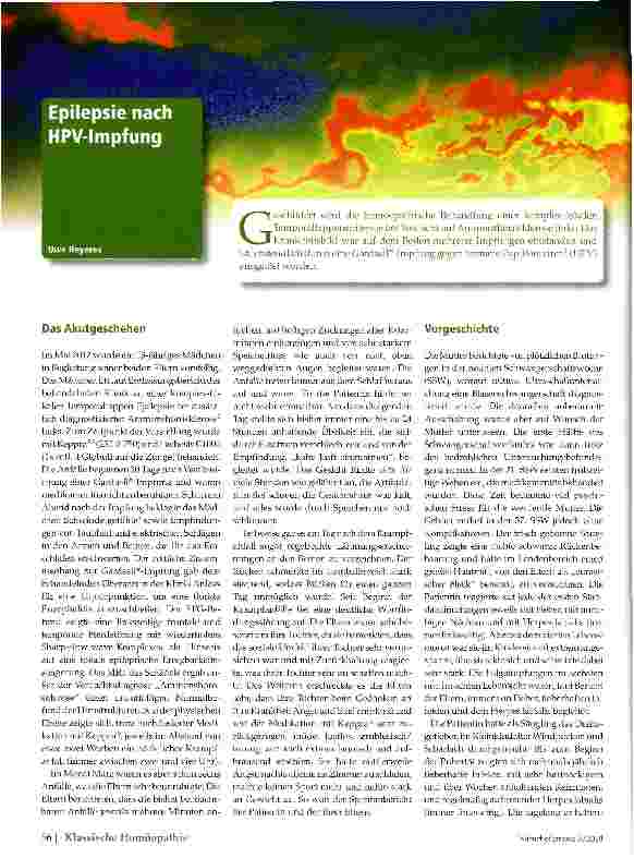 Vorschauseite 1: Epilepsie nach HPV-Impfung