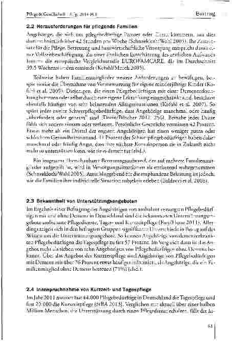 Vorschauseite 3: Erholungszeiten für Familien von Schwerpflegebedürftigen; Inanspruchnahme und Potenzial von Tagesund Kurzzeitpflege