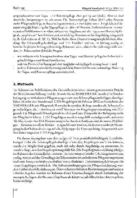 Vorschauseite 4: Erholungszeiten für Familien von Schwerpflegebedürftigen; Inanspruchnahme und Potenzial von Tagesund Kurzzeitpflege