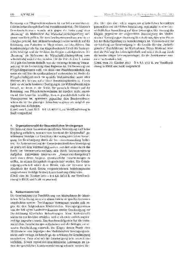 Vorschauseite 5: Übersicht über die Rechtsprechung des Bundessozialgerichts im Jahr 2013