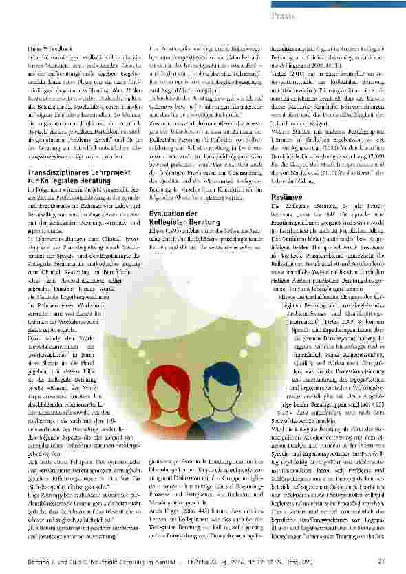 Vorschauseite 5: Kollegiale Beratung im Kontext von Logopädie und Ergotherapie