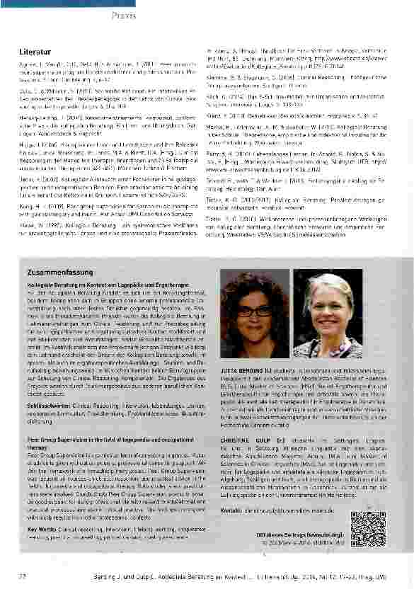 Vorschauseite 6: Kollegiale Beratung im Kontext von Logopädie und Ergotherapie