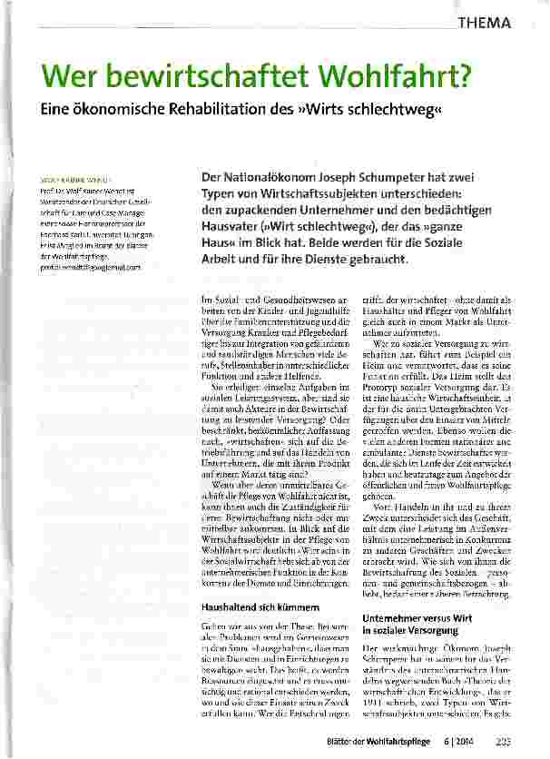 Vorschauseite 1: Wer bewirtschaftet Wohlfahrt?