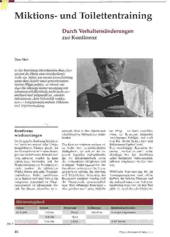 Vorschauseite 1: Miktionsund ToilettentrainingDurch Verhaltensänderungen zur Kontinenz