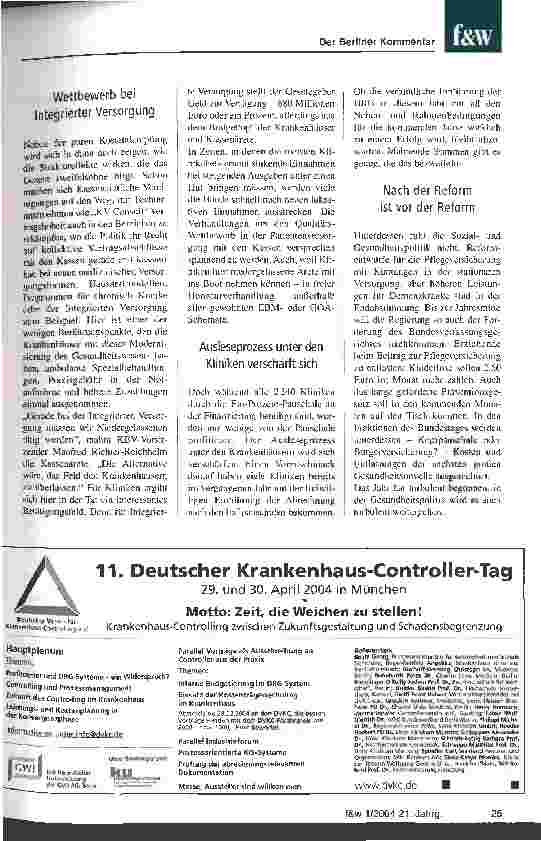 Vorschauseite 2: Ein turbulentes Jahr für die Gesundheitspolitik Der Berliner Kommentar