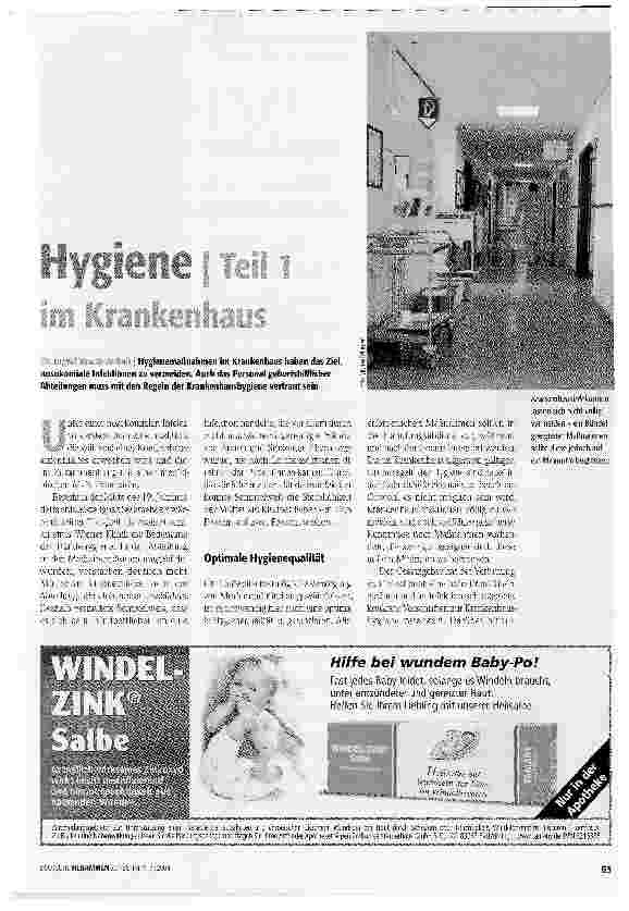Vorschauseite 1: Hygiene im Krankenhaus Teil 1