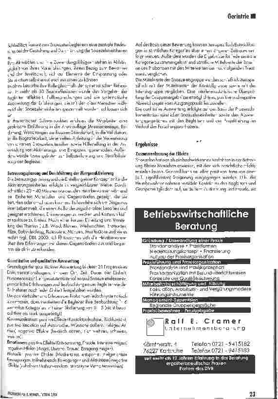 Vorschauseite 4: Snoezelen im AltenpflegeheimErgebnisse der wissenschaftlichen Begleituntersuchung im Altenpflegeheim des BRK in Regensburg