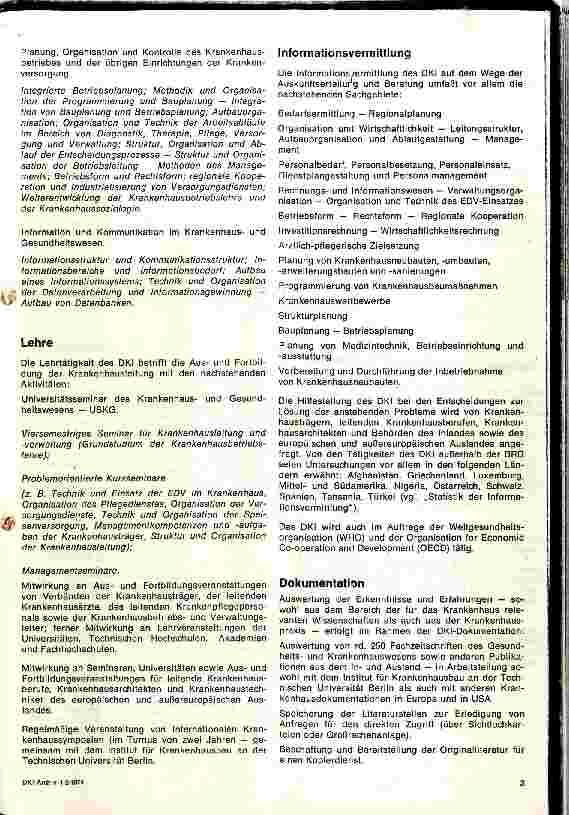Vorschauseite 3: Das Deutsche Krankenhausinstitut DKI 1953-1973
