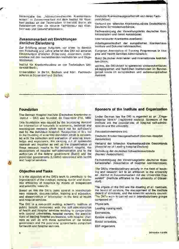 Vorschauseite 4: Das Deutsche Krankenhausinstitut DKI 1953-1973