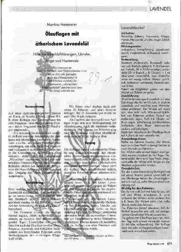 Vorschauseite 1: Ölauflagen mit ätherischem Lavendelöl Hilfe bei Einschlafstörungen, Unruhe, Angst und Hustenreiz