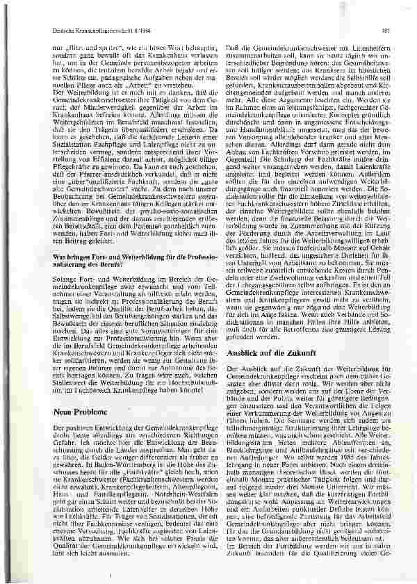 Vorschauseite 3: Zehn Jahre Fortund Weiterbildung für Gemeindekrankenpflege