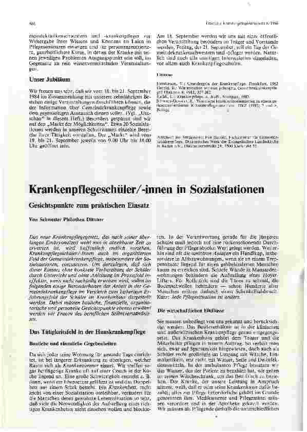 Vorschauseite 4: Zehn Jahre Fortund Weiterbildung für Gemeindekrankenpflege