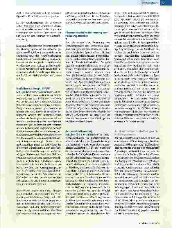 Vorschauseite 2: Pharmazie in der Palliativmedizin