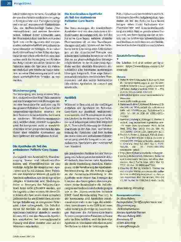 Vorschauseite 5: Pharmazie in der Palliativmedizin