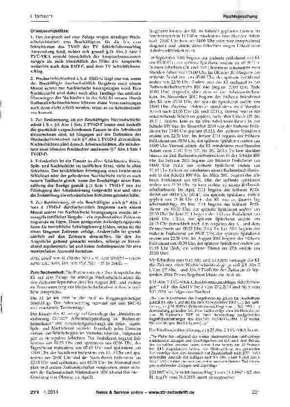 Vorschauseite 2: Wechselschichtarbeit nach BMT-G und TVöD-F - Schichtlohnzuschlag für ständige Wechselschichtarbeit - bezahlte Pausen - Überstundenzuschlag - Zusatzurlaub - Arbeitszeitkonto und Au…
