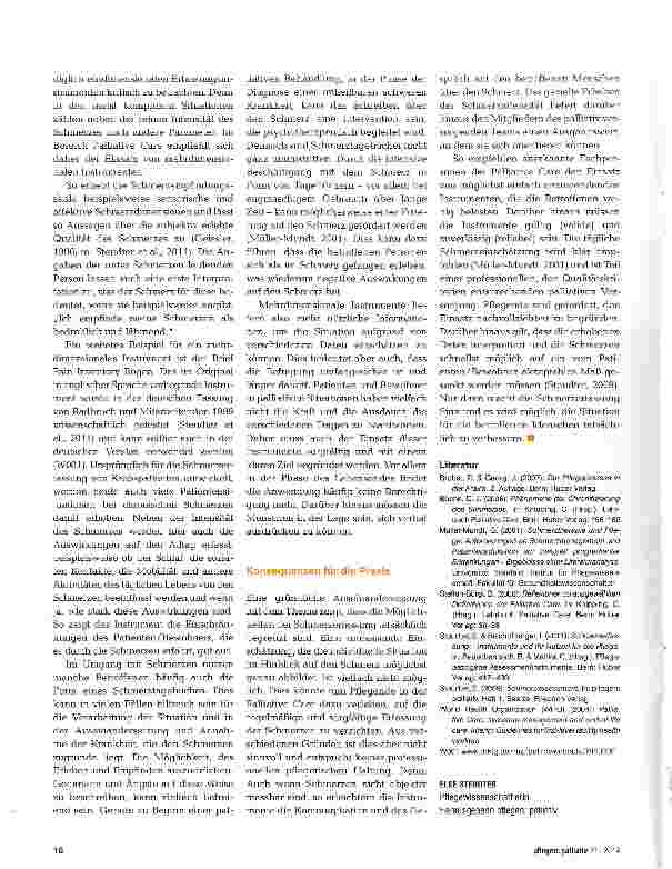 Vorschauseite 3: Möglichkeiten und Grenzen der Schmerzerfassung