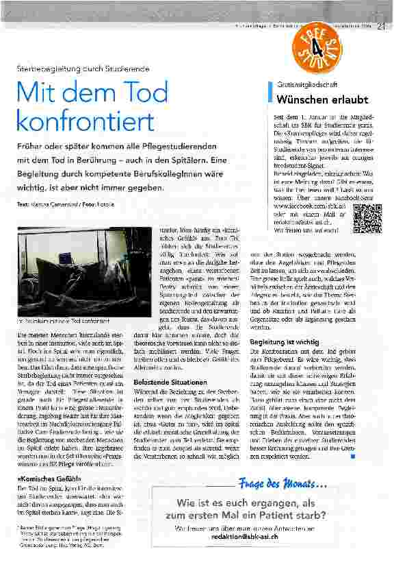 Vorschauseite 1: Mit dem Tod konfrontiert
