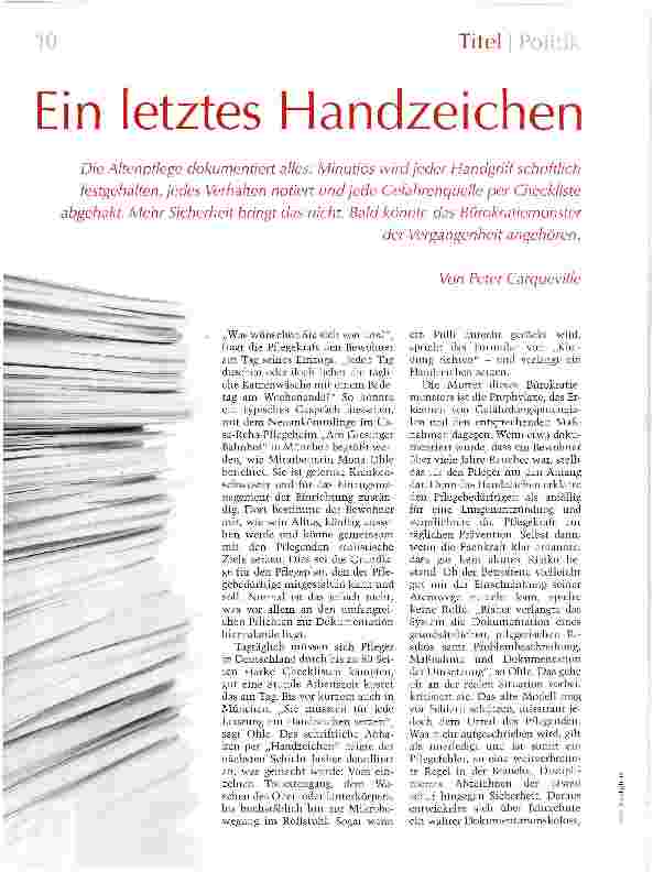Vorschauseite 1: Ein letztes Handzeichen