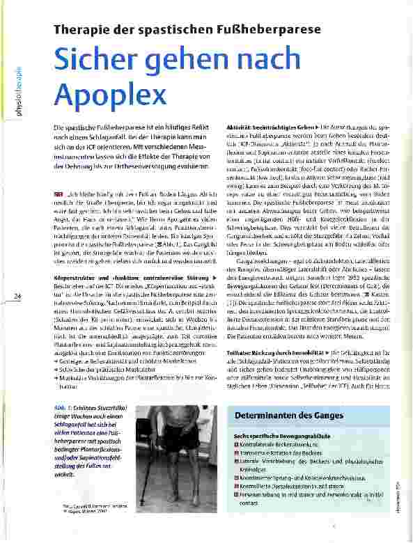 Vorschauseite 1: Therapie der spastischen FußheberpareseSicher gehen nach Apoplex