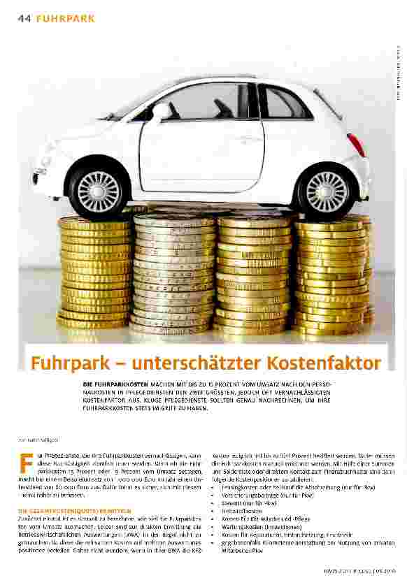 Vorschauseite 1: Fuhrpark - unterschätzter Kostenfaktor