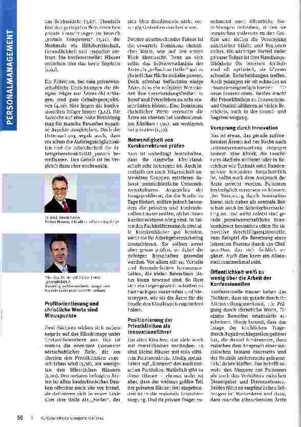 Vorschauseite 2: Arbeitgeber Krankenhaus: Studie offenbart Imageprobleme