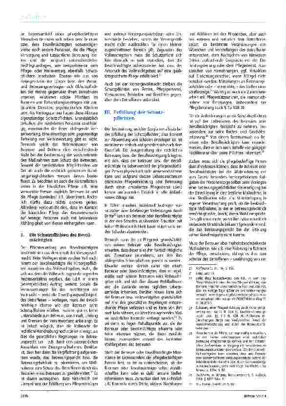 Vorschauseite 3: Schutzpflichten zugunsten pflegebedürftiger Menschen - welche Bedeutung haben Betreuer/innen und Bevollmächtigte?