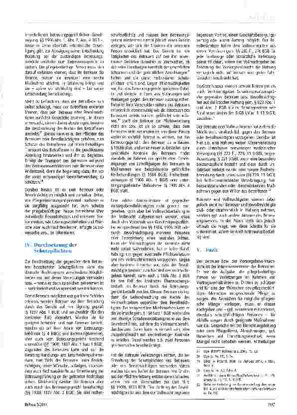 Vorschauseite 4: Schutzpflichten zugunsten pflegebedürftiger Menschen - welche Bedeutung haben Betreuer/innen und Bevollmächtigte?
