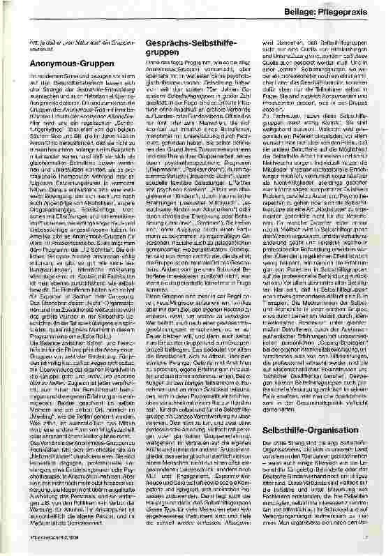 Vorschauseite 2: Selbsthilfe und Selbsthilfegruppen Selbstund Fremdhilfe in der Balance