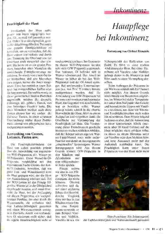 Vorschauseite 1: Hautpflege bei Inkontinenz Fortsetzung
