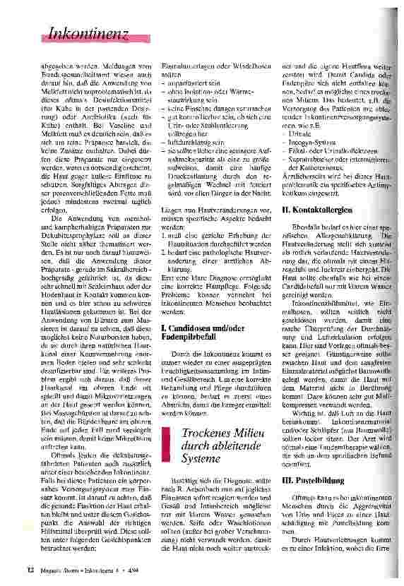 Vorschauseite 2: Hautpflege bei Inkontinenz Fortsetzung