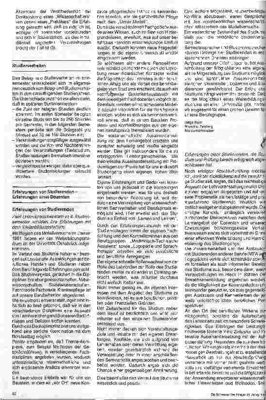 Vorschauseite 3: Unterrichtsschwestern und Pfleger im weiterbildenden Studium in Osnabrück 2. Teil Schluß
