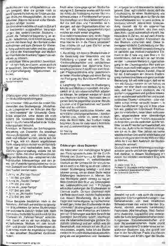 Vorschauseite 4: Unterrichtsschwestern und Pfleger im weiterbildenden Studium in Osnabrück 2. Teil Schluß