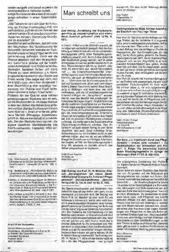 Vorschauseite 5: Unterrichtsschwestern und Pfleger im weiterbildenden Studium in Osnabrück 2. Teil Schluß